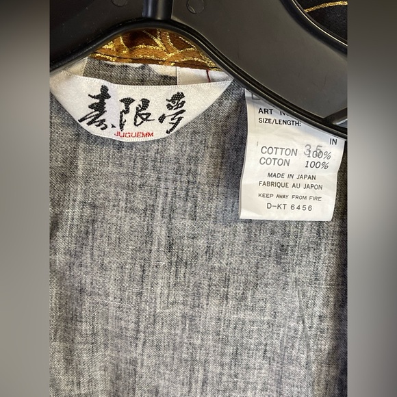 New Golden Dragon Traditional Kimono Size 35in. Gold Unisex Belted Classic - Picture 9 of 11